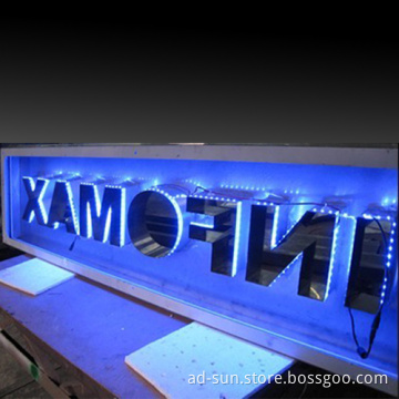 Back-Lit LED Stainless Steel Letter with Light Box Casing